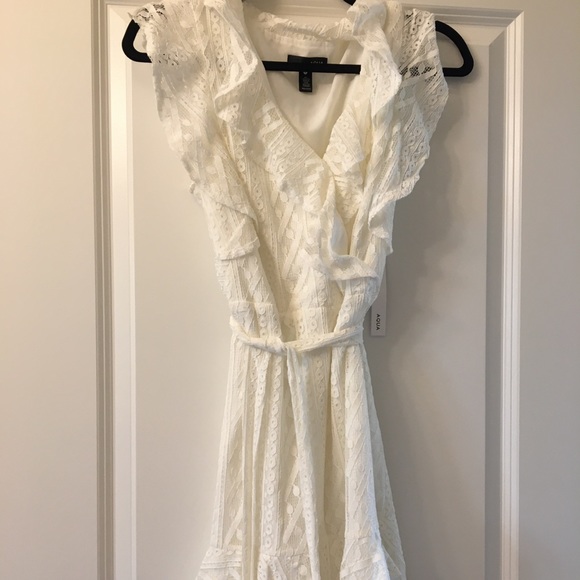 Aqua White Ruffled Mini-Dress - Picture 4 of 6